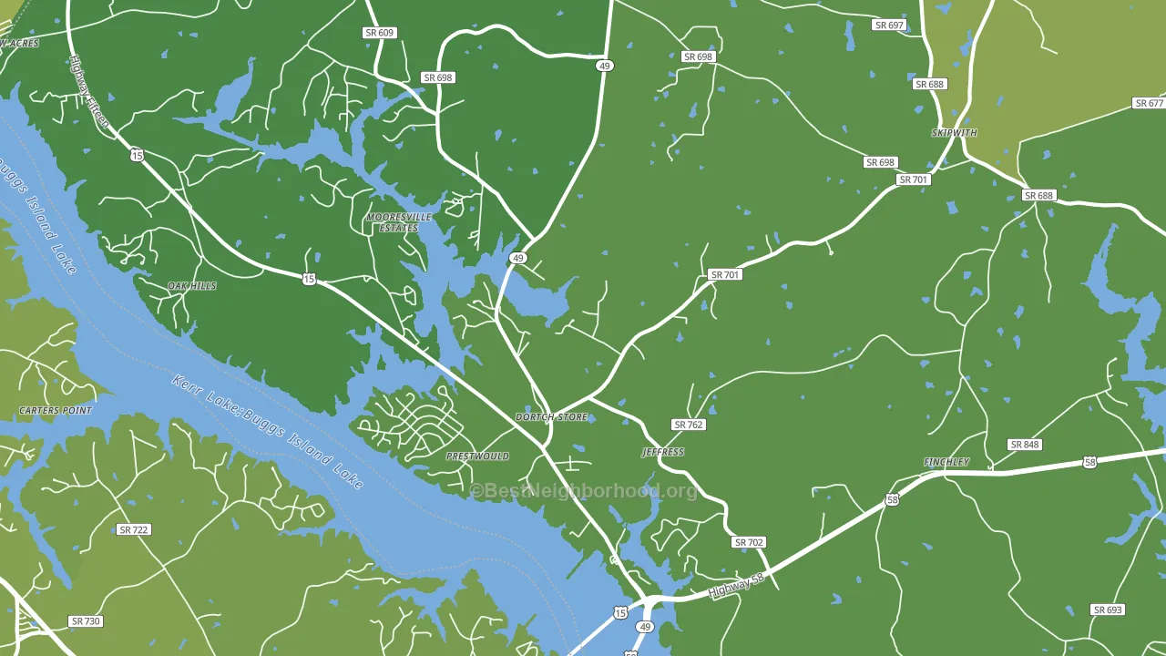Jeffress, VA block-group voter-turnout map