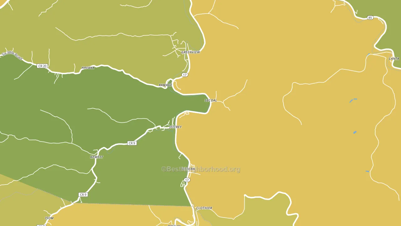 Jeffrey, WV block-group voter-turnout map