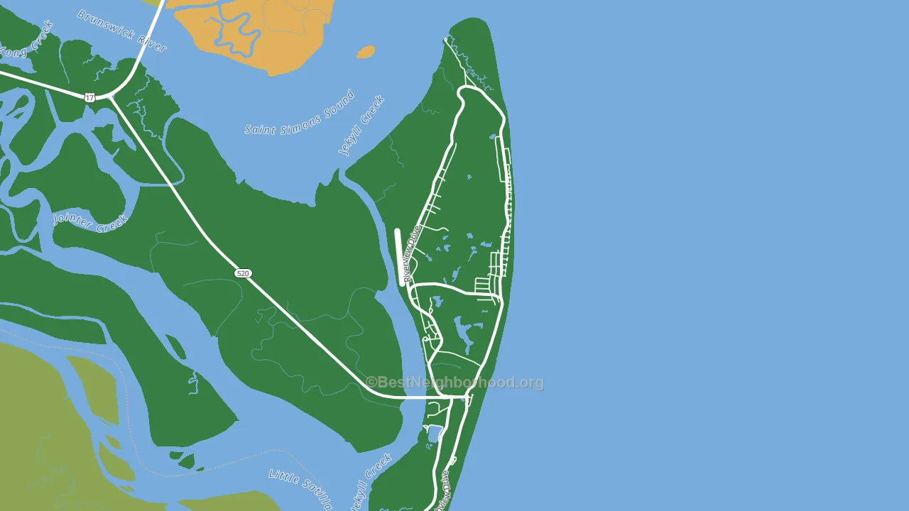 Jekyll Island, GA block-group voter-turnout map
