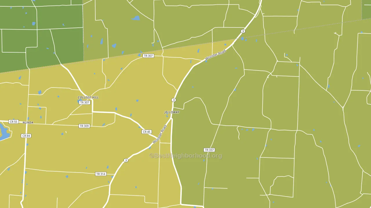 Jelloway, OH block-group voter-turnout map