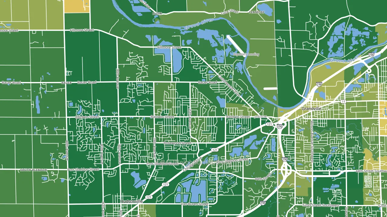 Jenison, MI block-group voter-turnout map