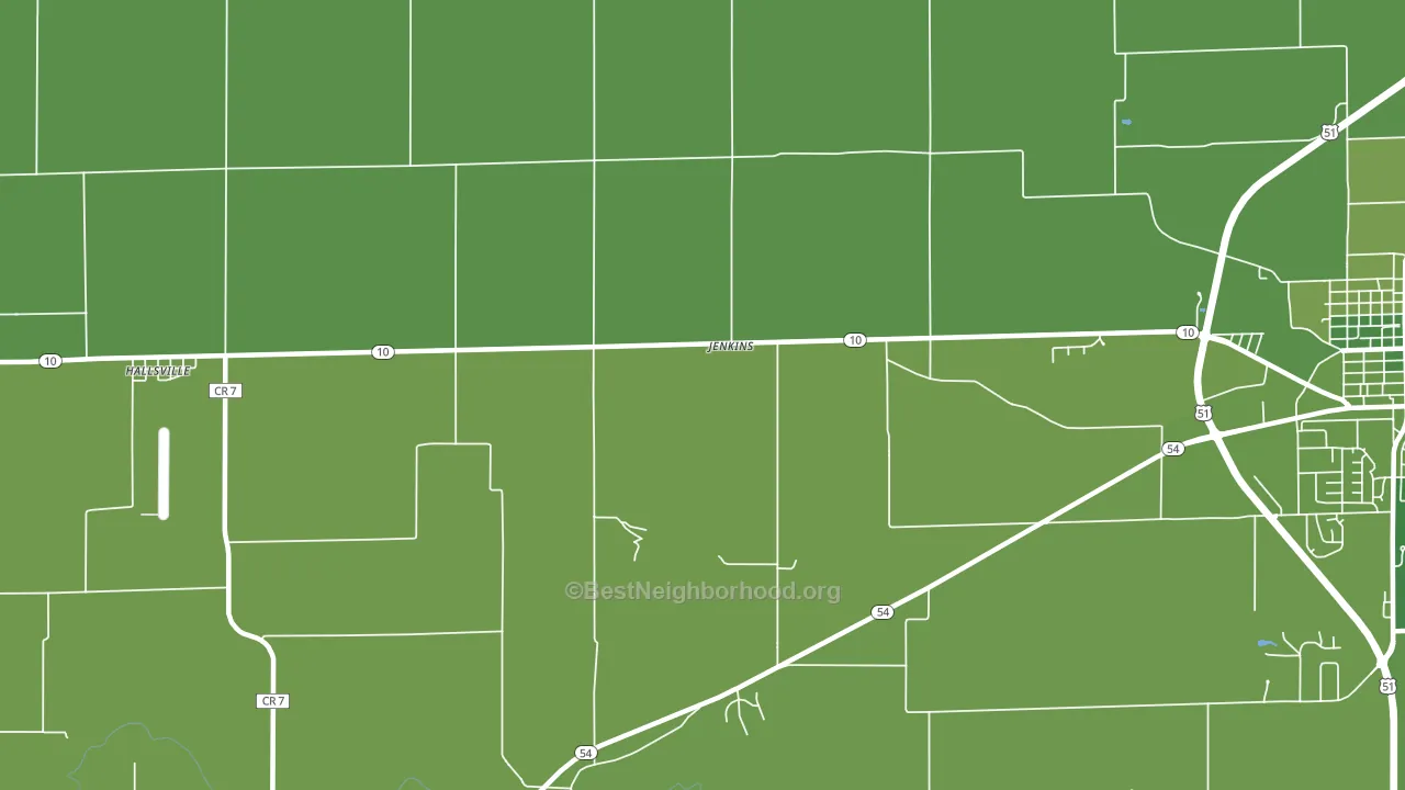 Jenkins, IL block-group voter-turnout map