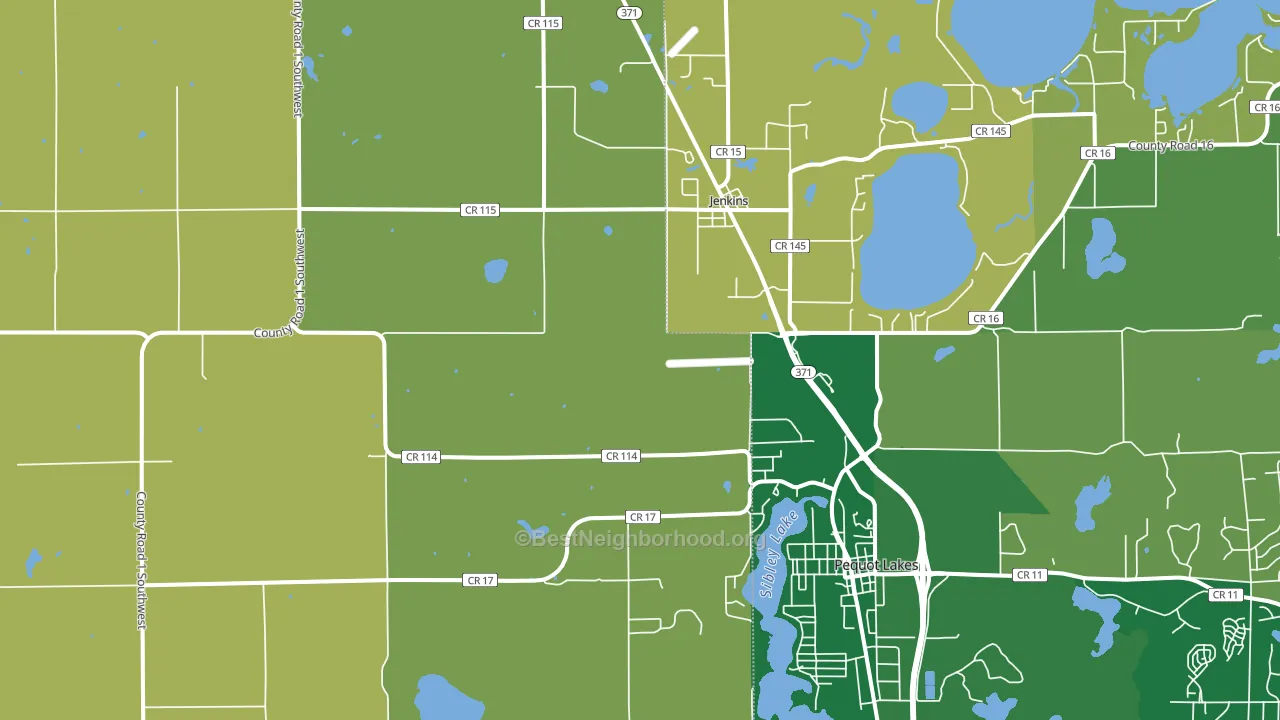 Jenkins, MN block-group voter-turnout map
