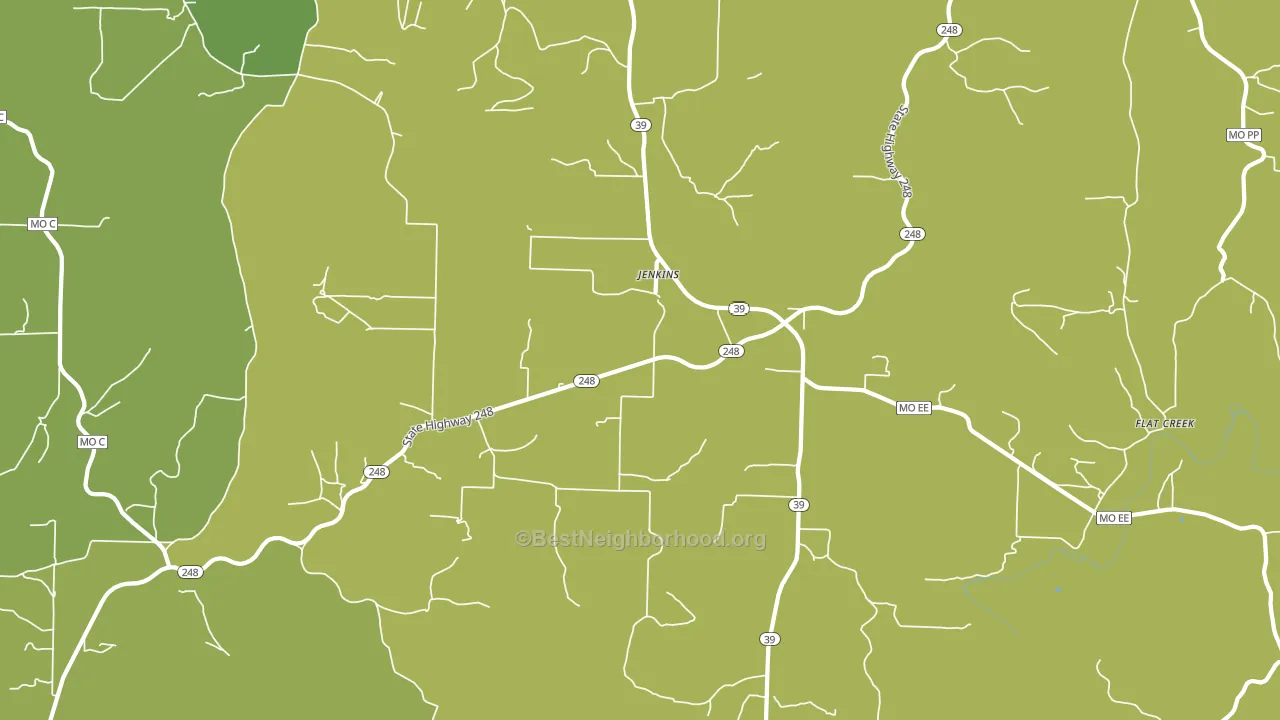 Jenkins, MO block-group voter-turnout map