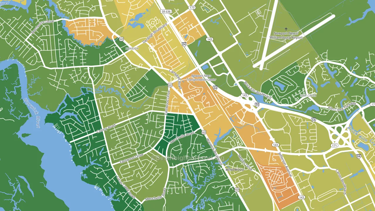 Jenkins, Newport News, VA block-group voter-turnout map