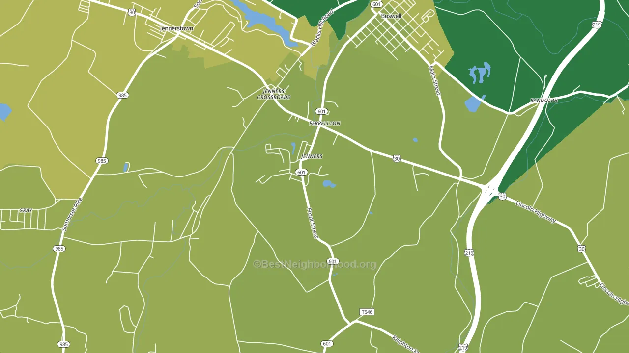 Jenners, PA block-group voter-turnout map