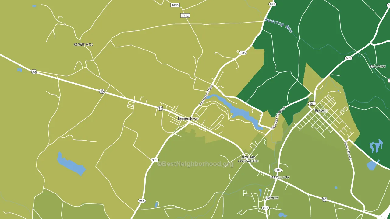 Jennerstown, PA block-group voter-turnout map