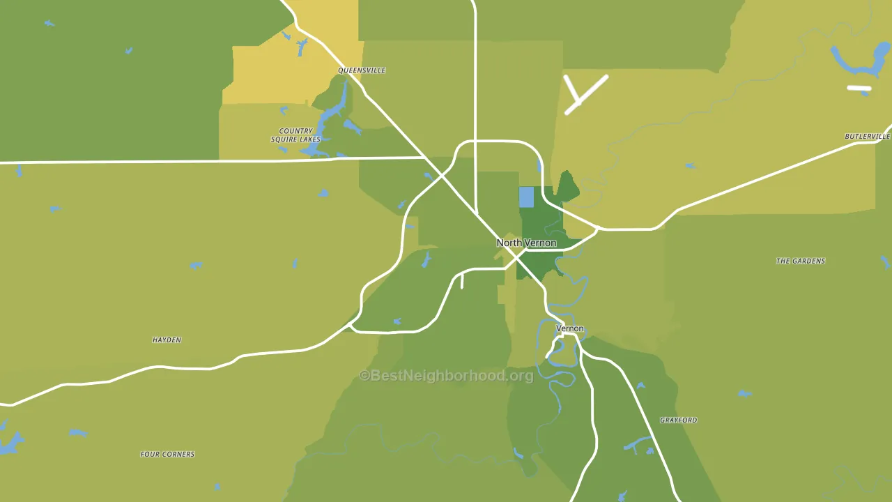 Jennings County, IN block-group voter-turnout map