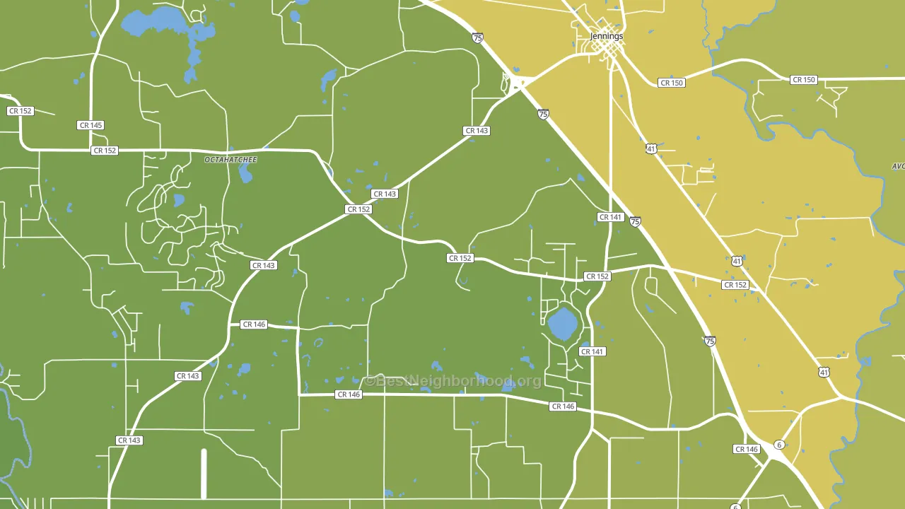 Jennings, FL block-group voter-turnout map