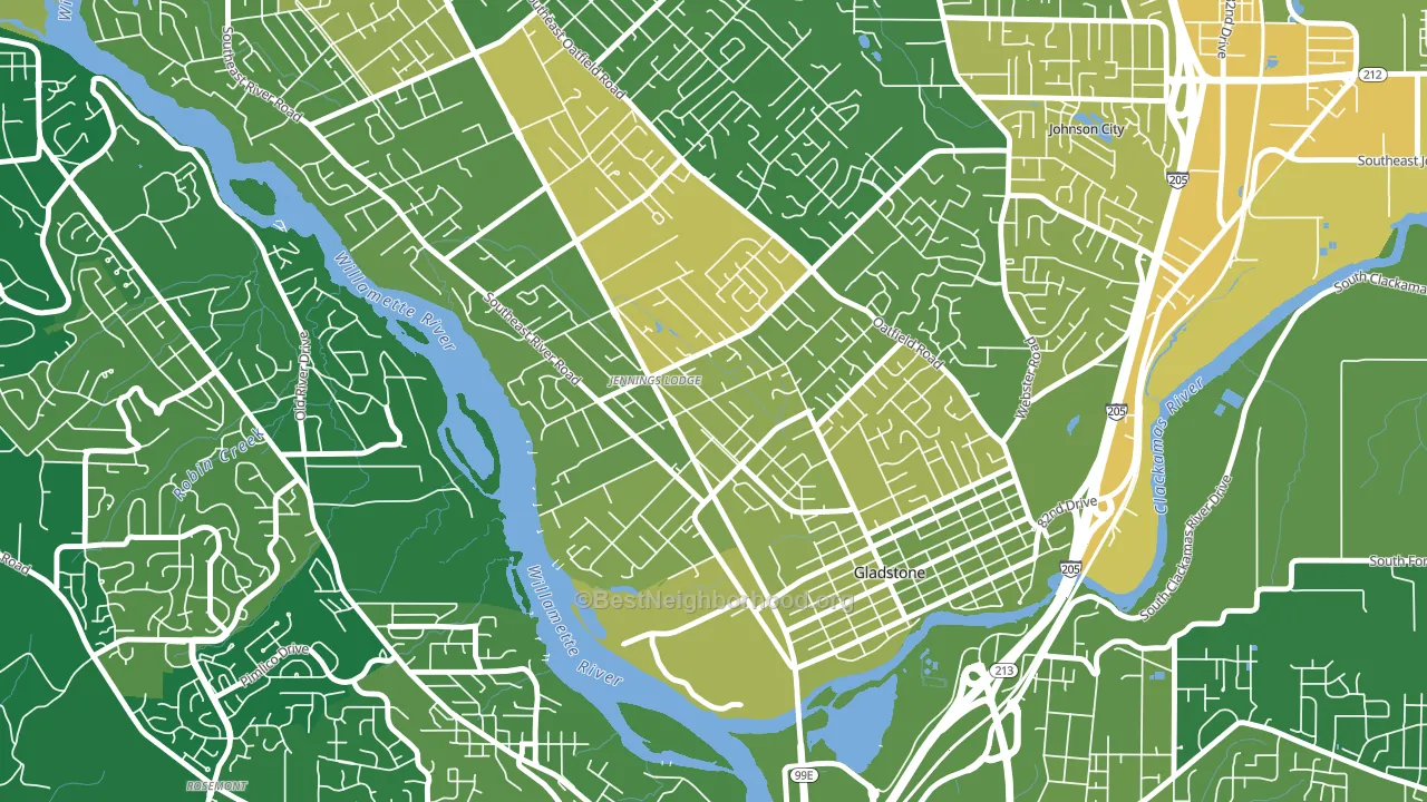 Jennings Lodge, Portland, OR block-group voter-turnout map
