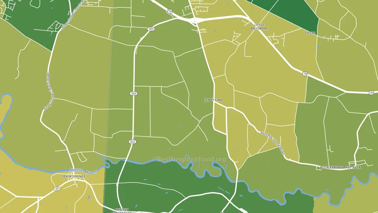 Jenny Lind, NC block-group voter-turnout map