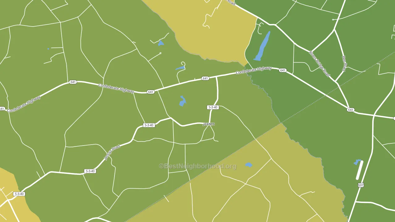 Jennys, SC block-group voter-turnout map