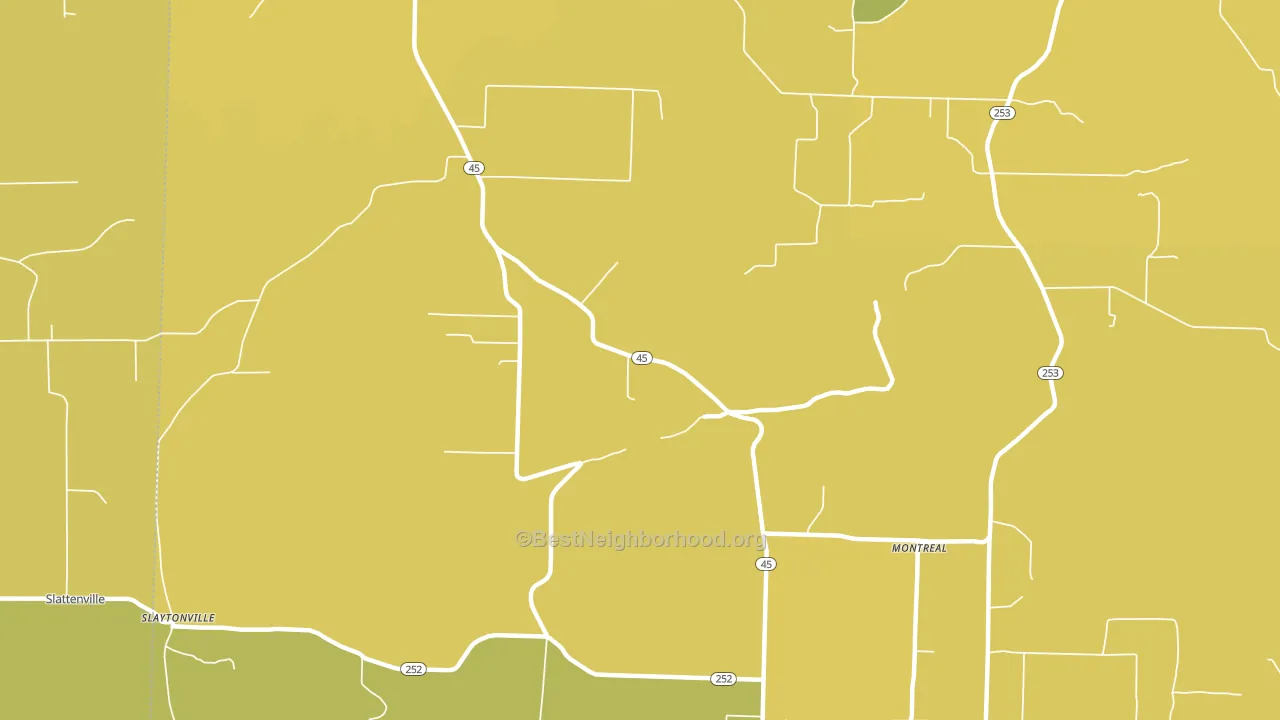 Jenson, AR block-group voter-turnout map