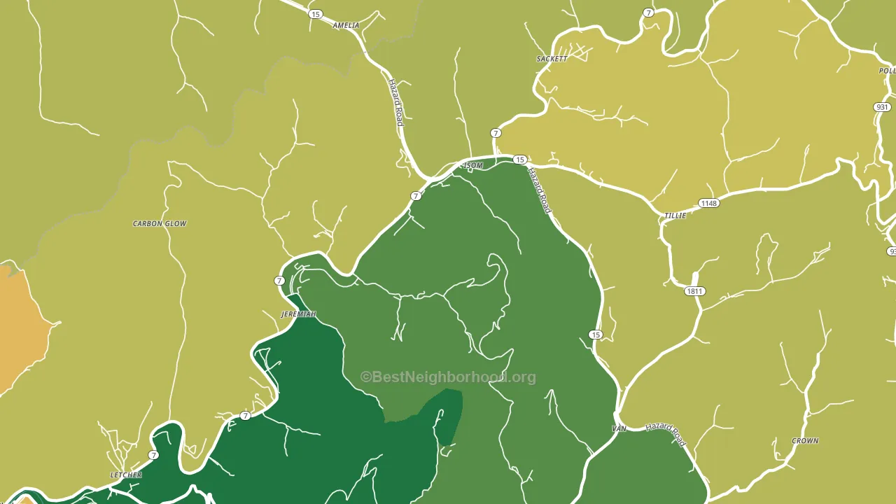 Jeremiah, KY block-group voter-turnout map