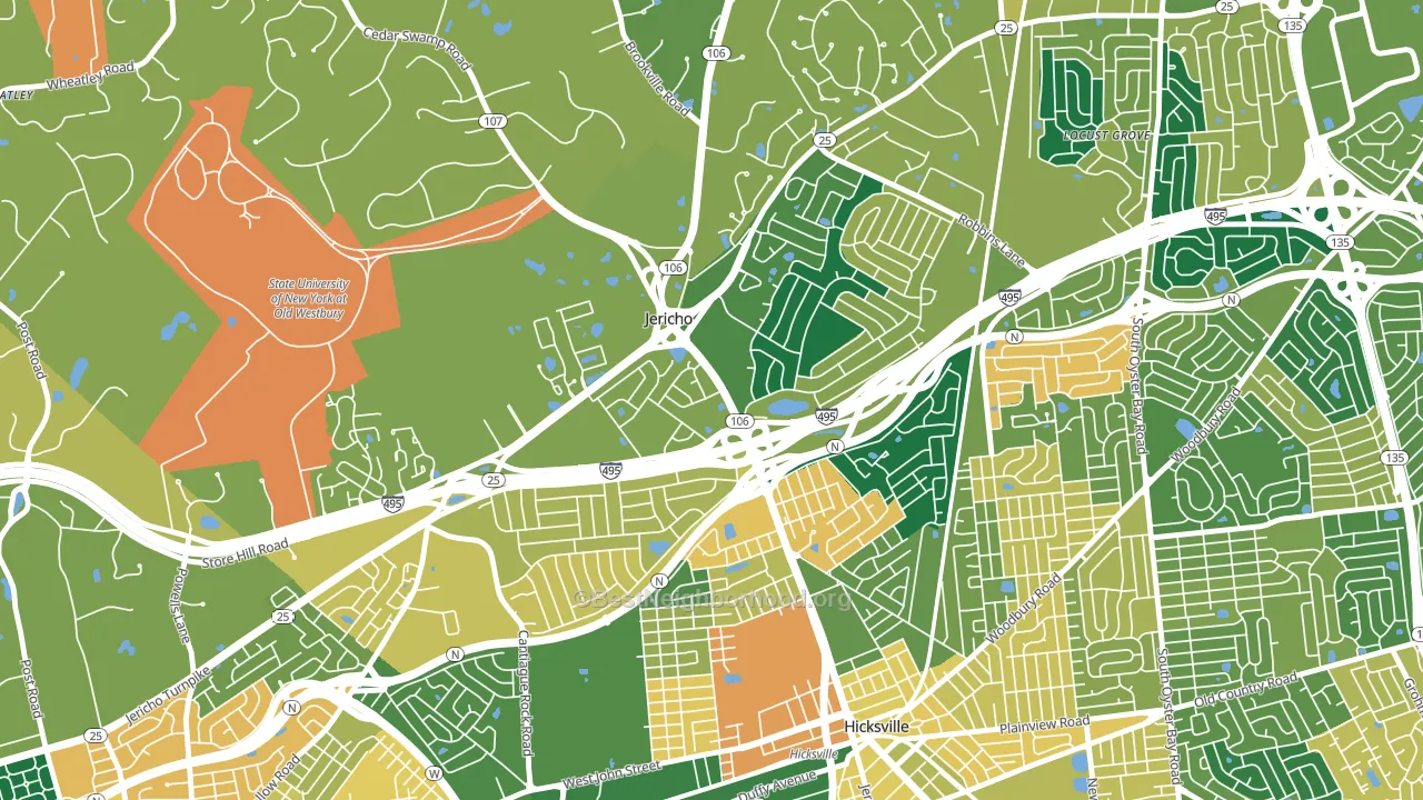 Jericho, NY block-group voter-turnout map