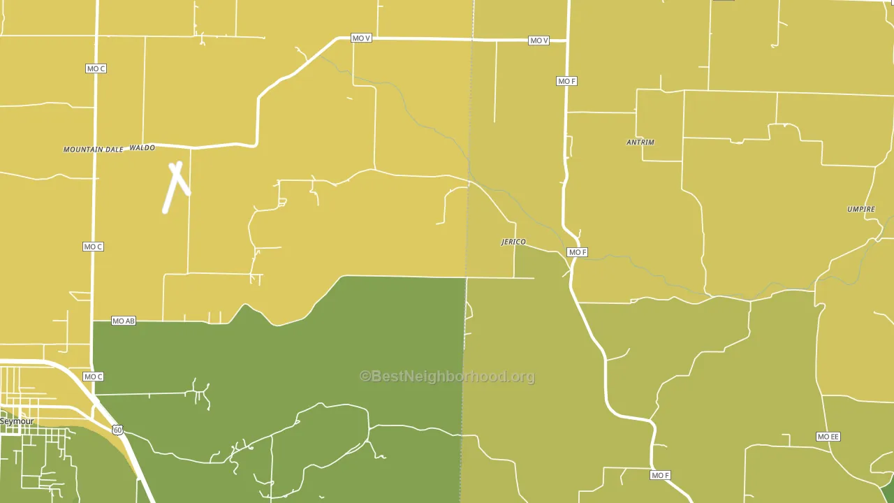 Jerico, MO block-group voter-turnout map