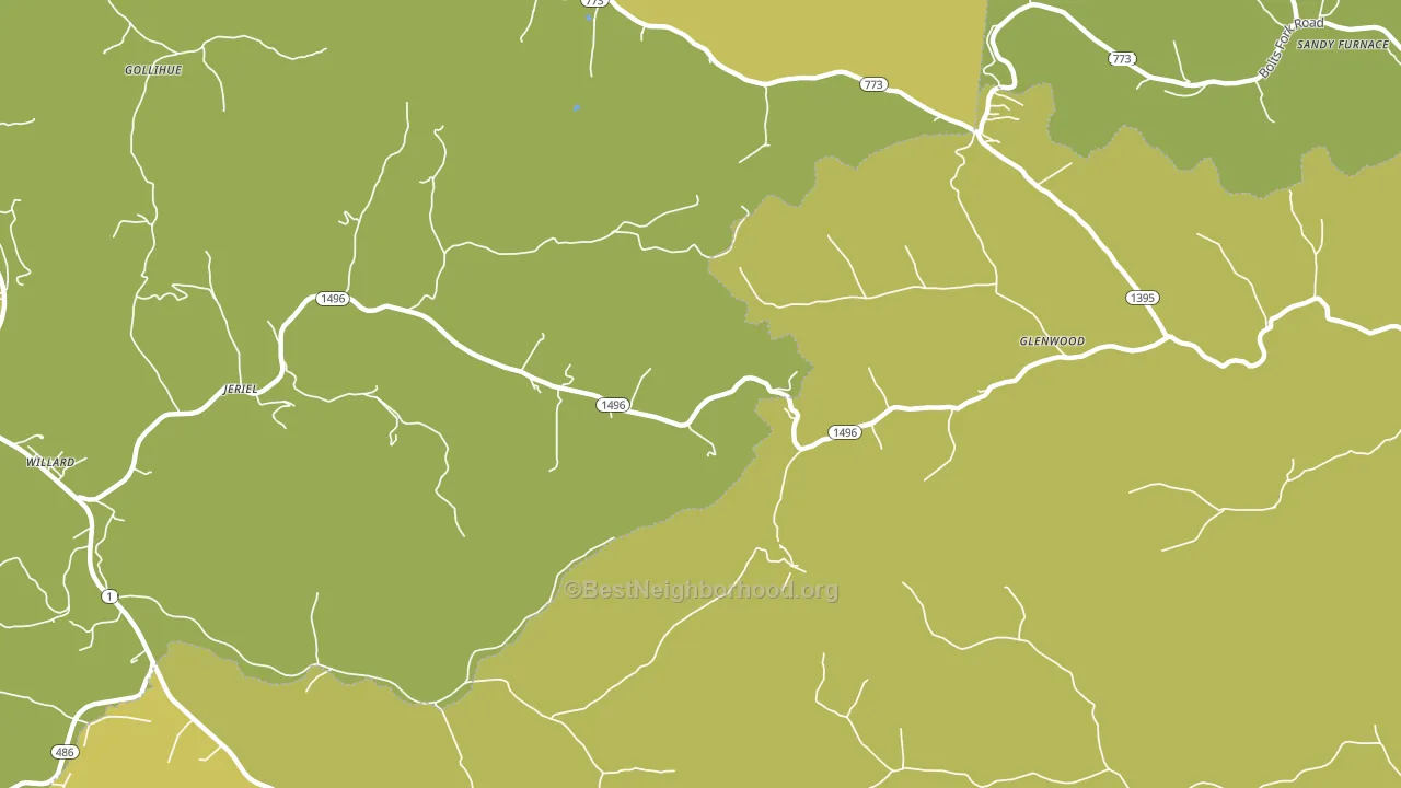 Jeriel, KY block-group voter-turnout map