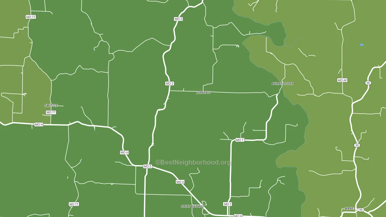Jerktail, MO block-group voter-turnout map