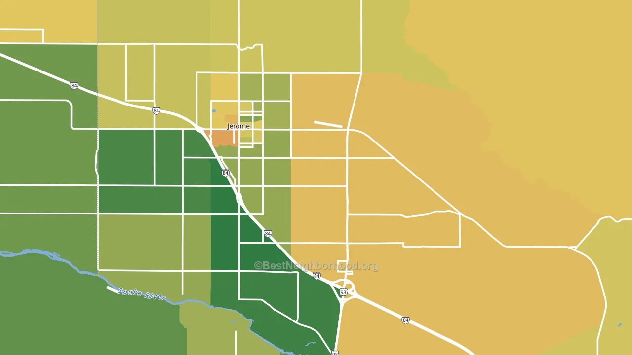 Jerome County, ID block-group voter-turnout map