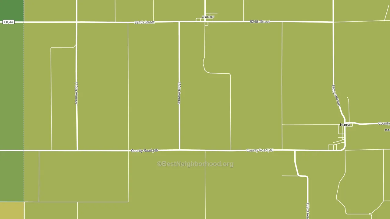 Jerome, IA block-group voter-turnout map