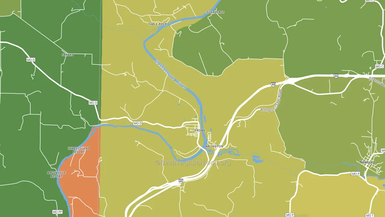 Jerome, MO block-group voter-turnout map