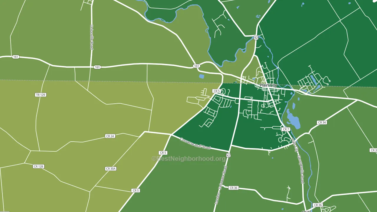 Jerome, OH block-group voter-turnout map