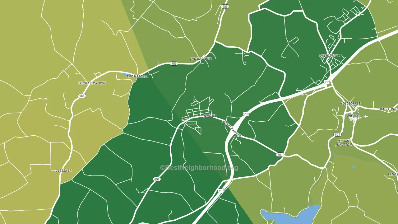 Jerome, PA block-group voter-turnout map
