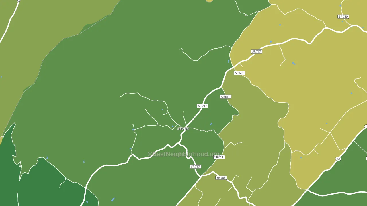 Jerome, VA block-group voter-turnout map