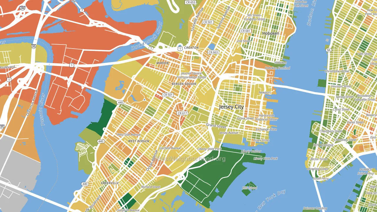 Jersey City, NJ block-group voter-turnout map