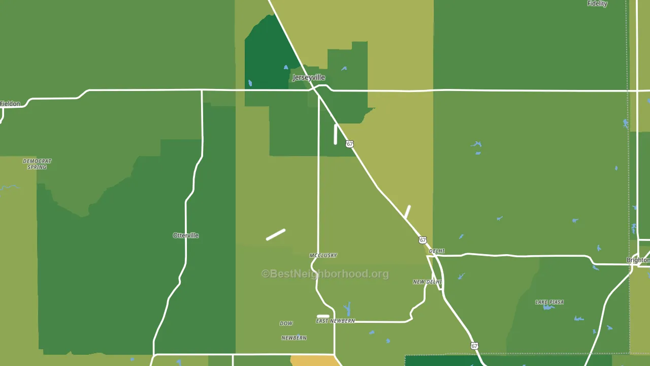 Jersey County, IL block-group voter-turnout map