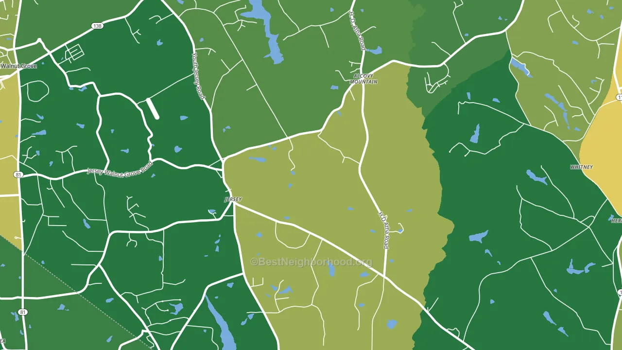 Jersey, GA block-group voter-turnout map