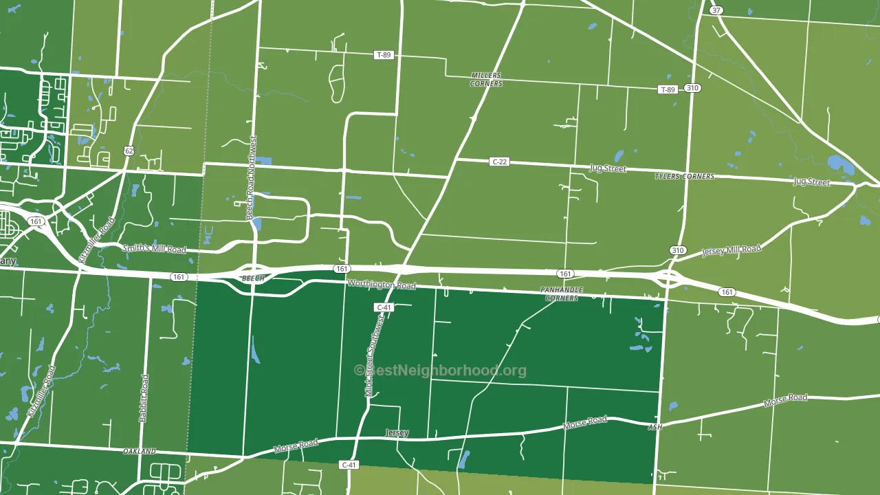 Jersey, OH block-group voter-turnout map