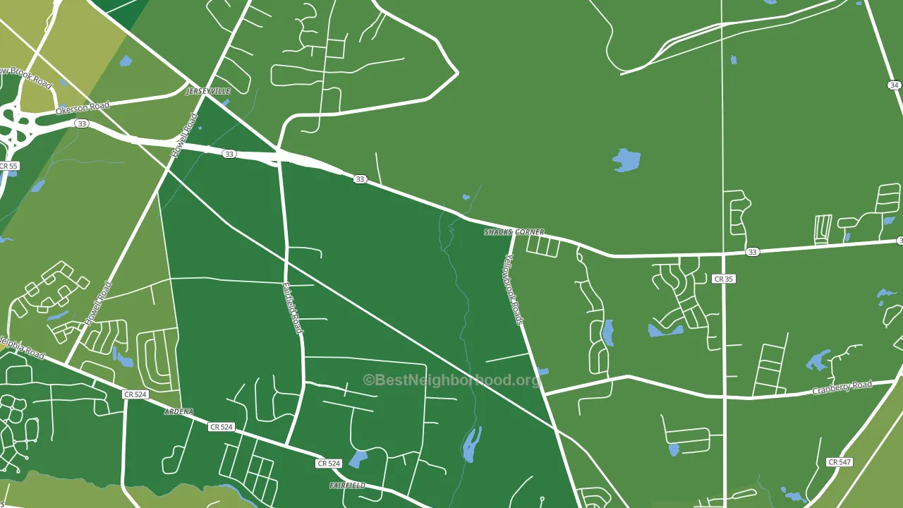 Jerseyville, NJ block-group voter-turnout map