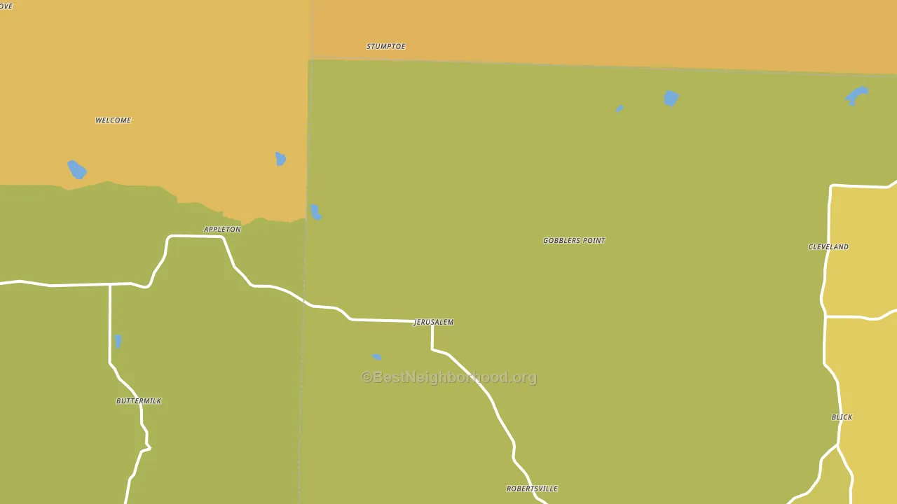 Jerusalem, AR block-group voter-turnout map
