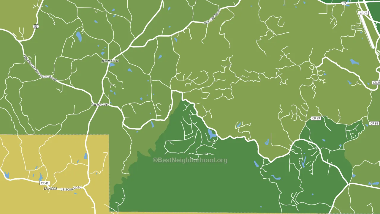 Jerusalem, GA block-group voter-turnout map