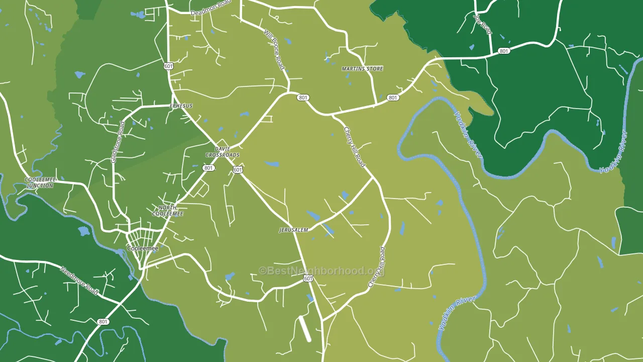 Jerusalem, NC block-group voter-turnout map