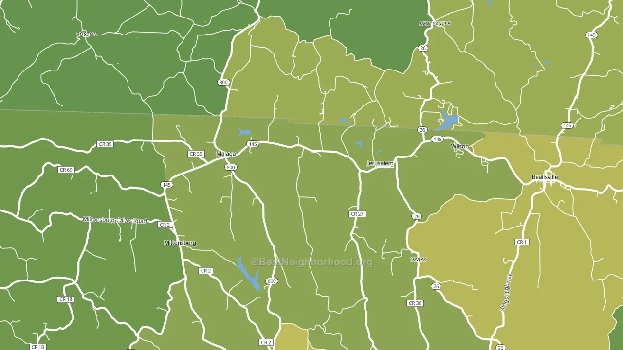 Jerusalem, OH block-group voter-turnout map