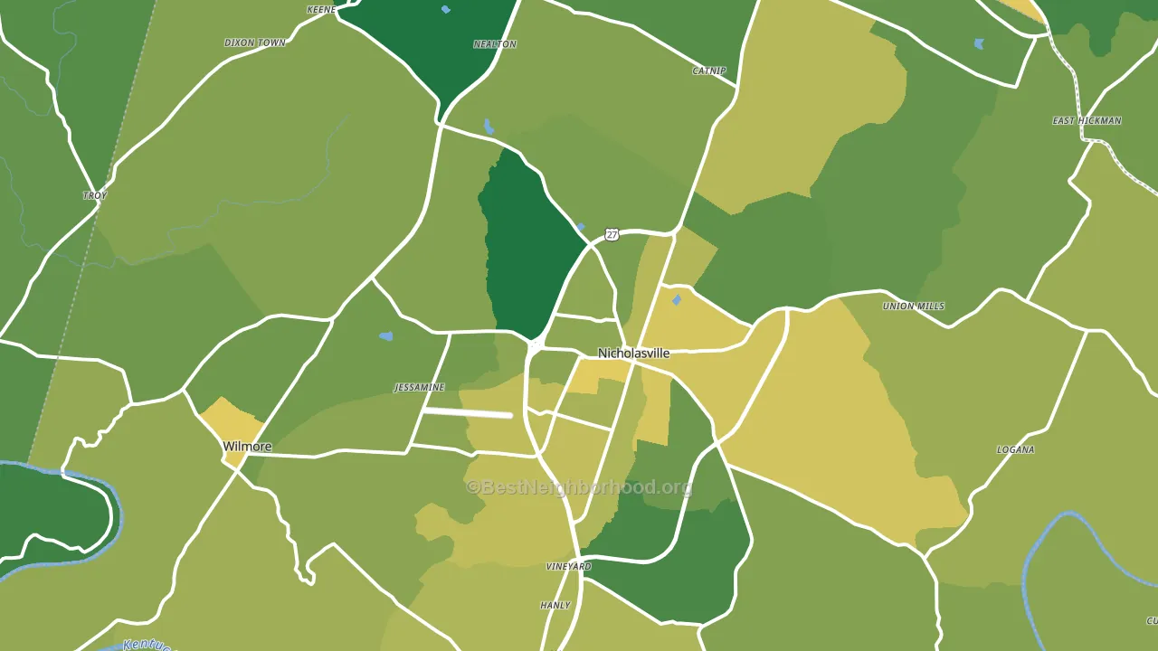 Jessamine County, KY block-group voter-turnout map