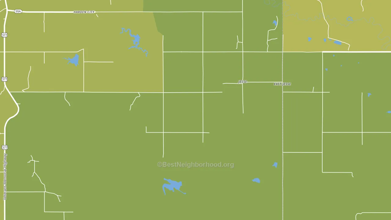 Jesse, OK block-group voter-turnout map