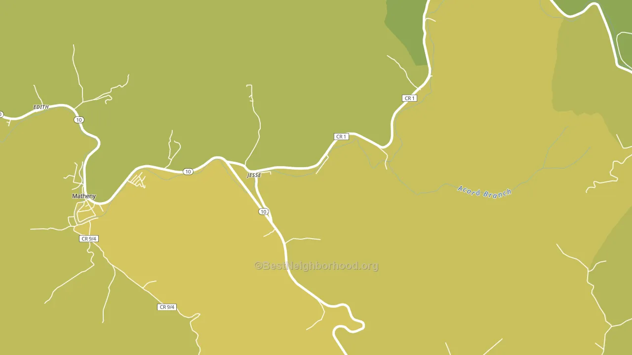 Jesse, WV block-group voter-turnout map