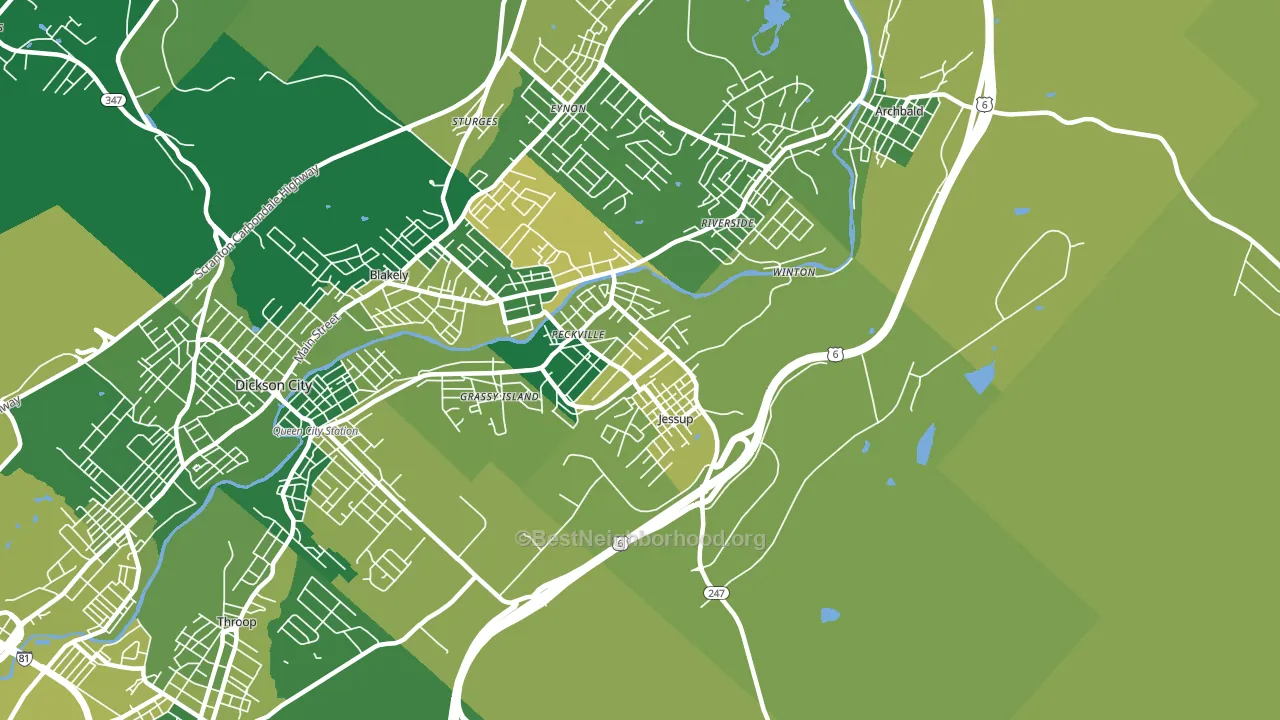 Jessup, PA block-group voter-turnout map