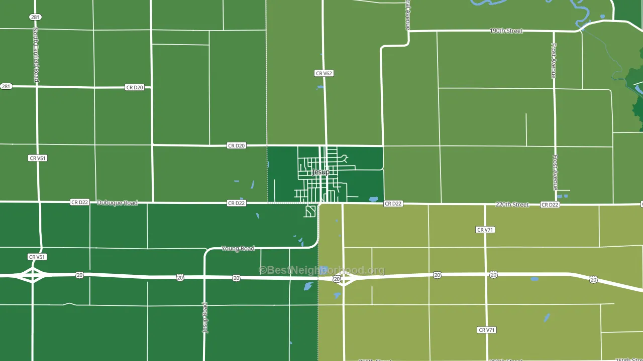 Jesup, IA block-group voter-turnout map