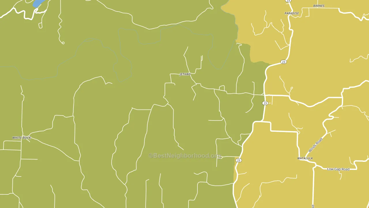 Jethro, AR block-group voter-turnout map
