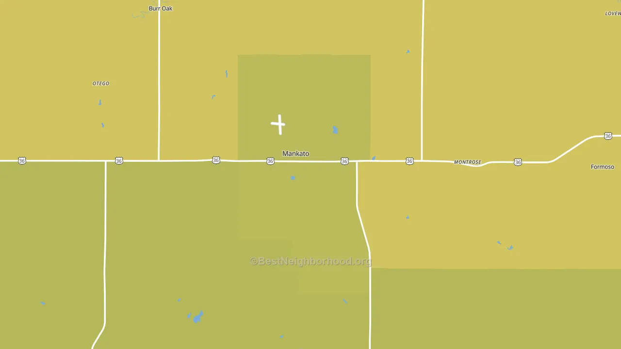 Jewell County, KS block-group voter-turnout map