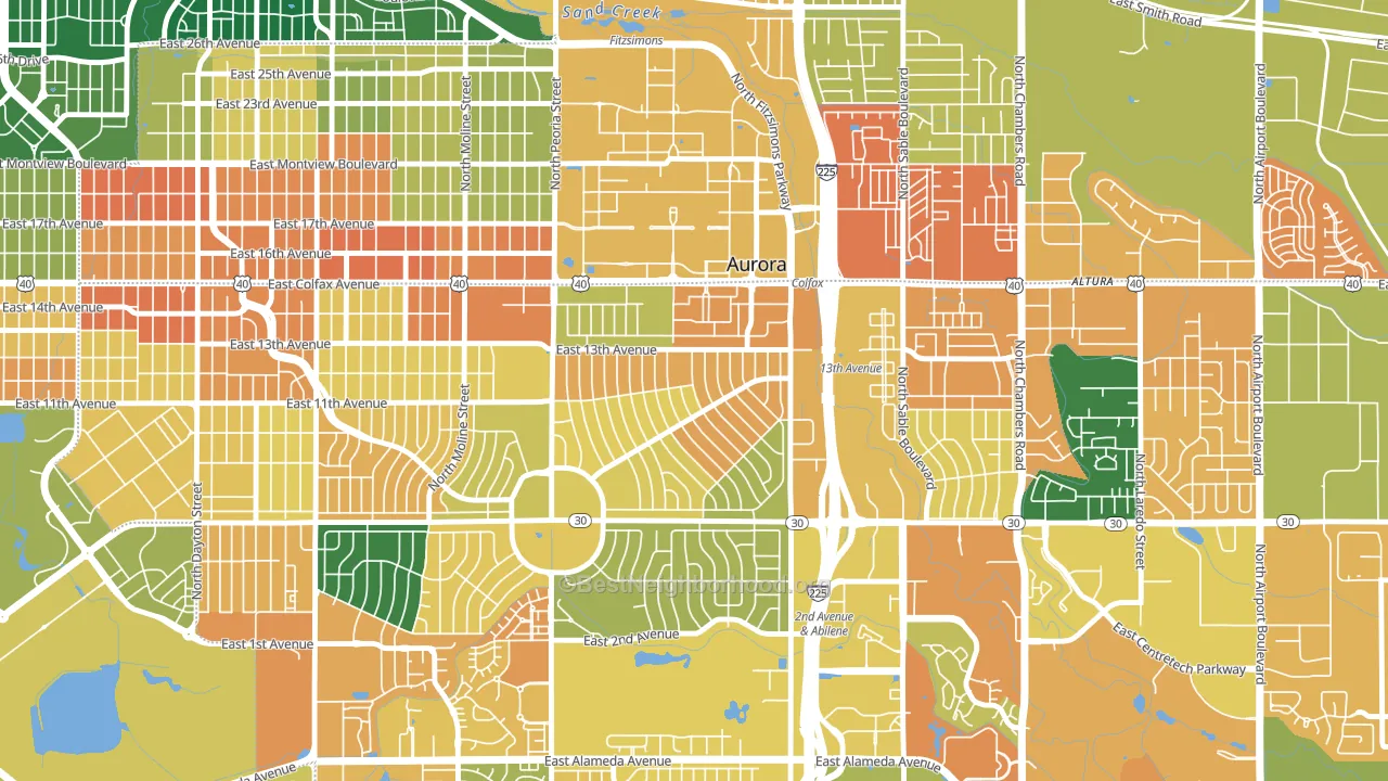 Jewell Heights-Hoffman Heights, Aurora, CO block-group voter-turnout map