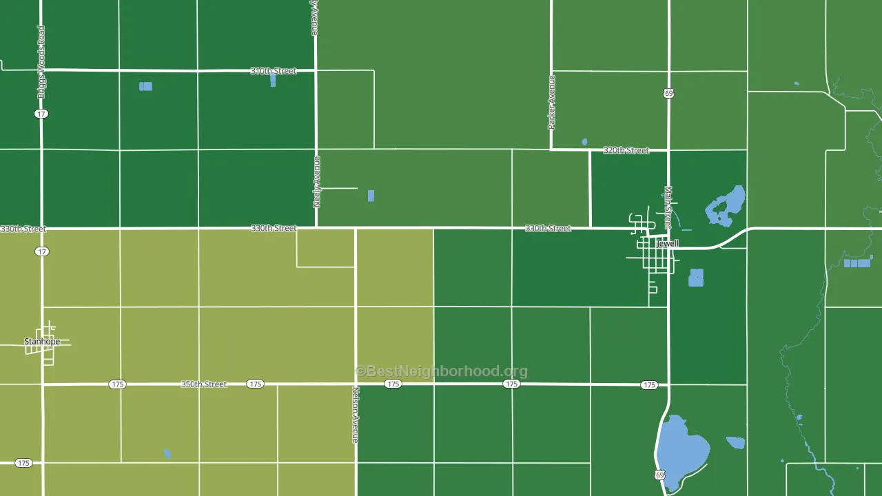 Jewell, IA block-group voter-turnout map