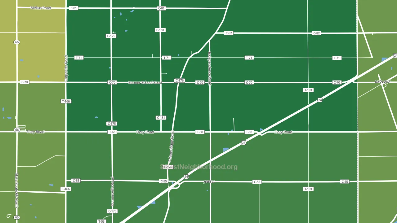 Jewell, OH block-group voter-turnout map