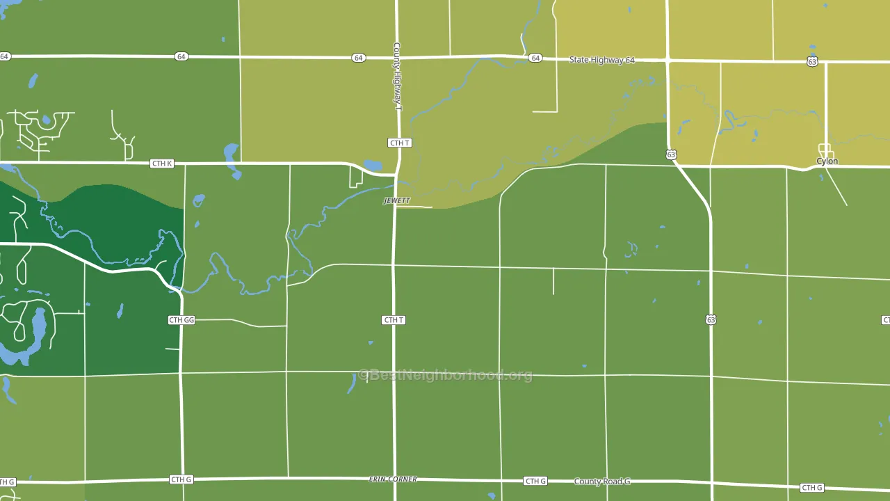 Jewett, WI block-group voter-turnout map