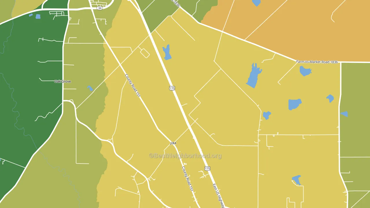 Jiba, TX block-group voter-turnout map