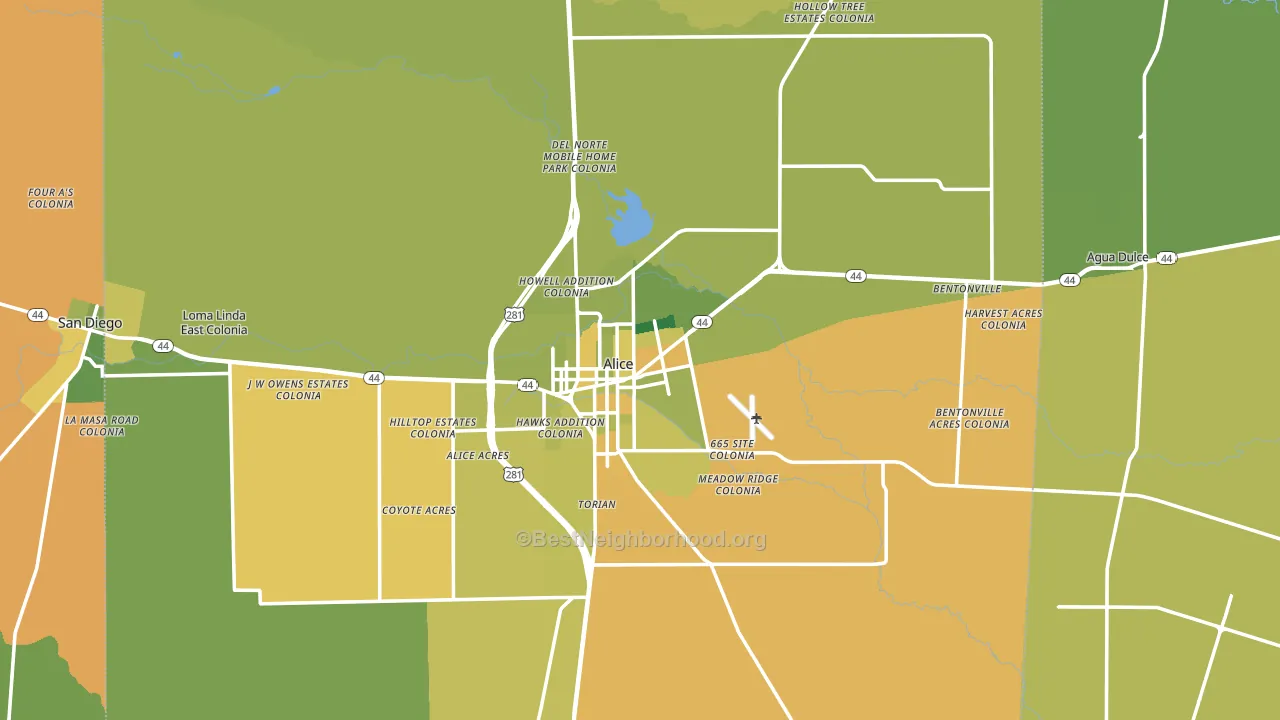 Jim Wells County, TX block-group voter-turnout map